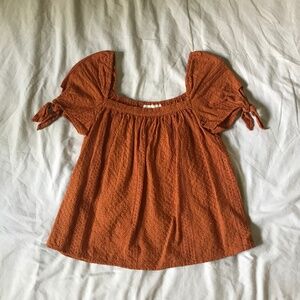 Universal Thread terracotta eyelet top